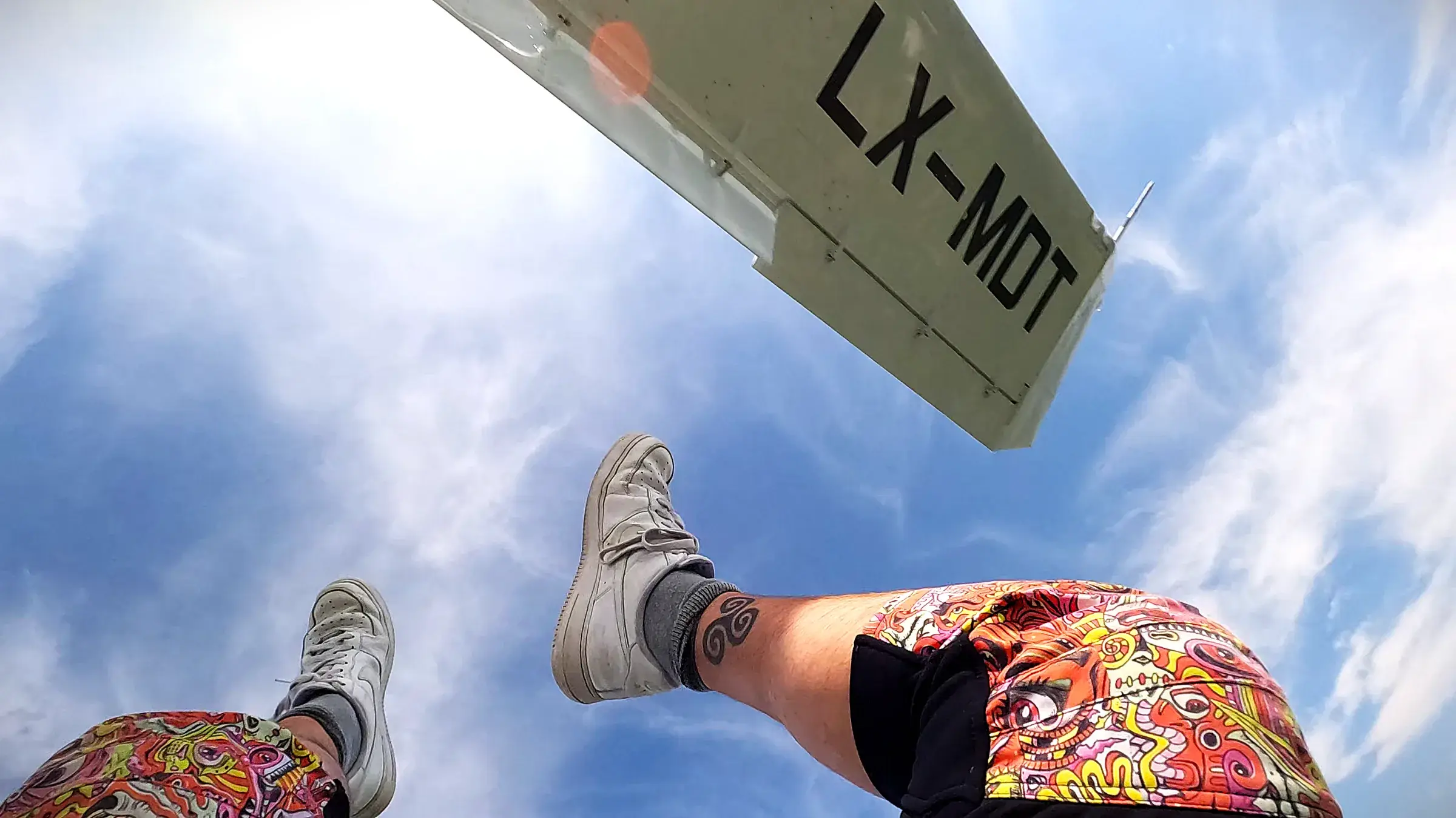 Skydiving action