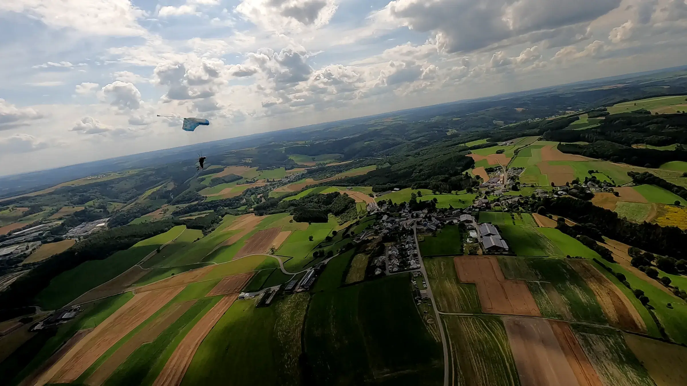 Skydiving action
