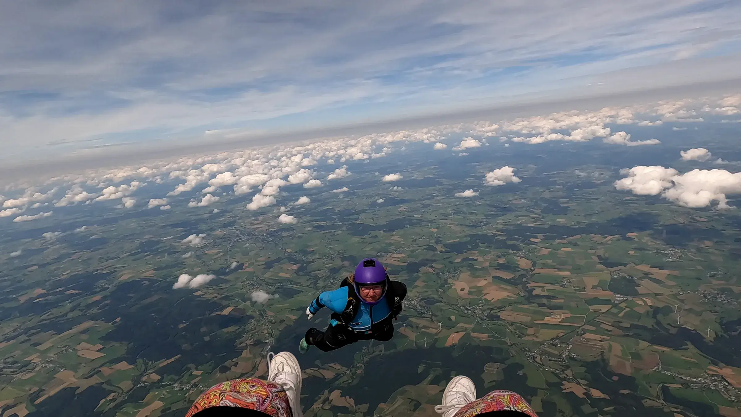 Skydiving action