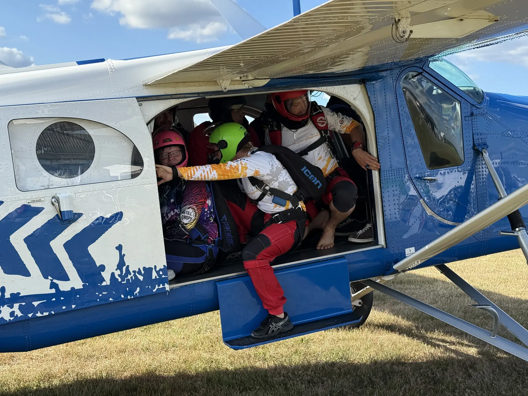 Skydiving action