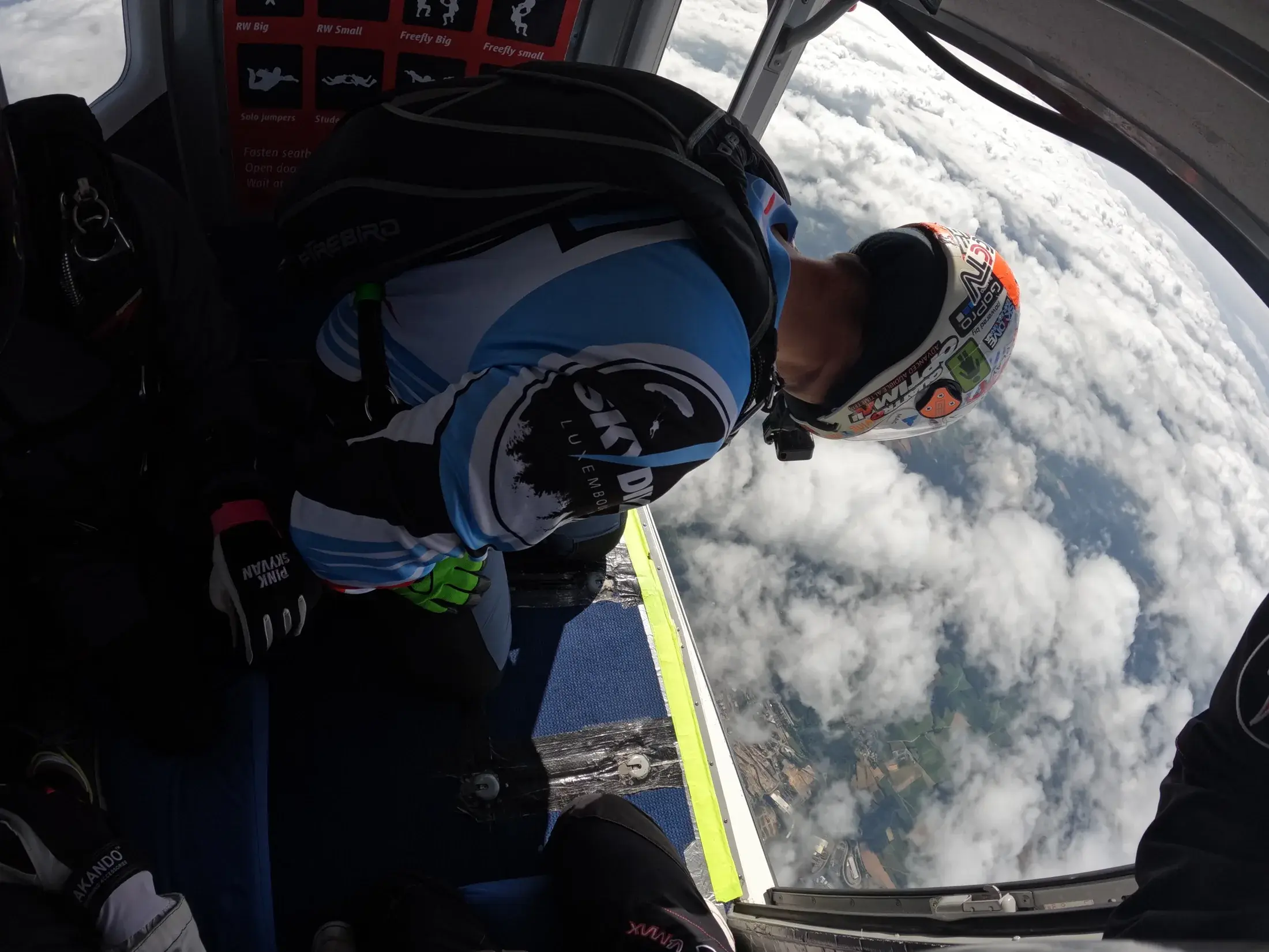 Skydiving action