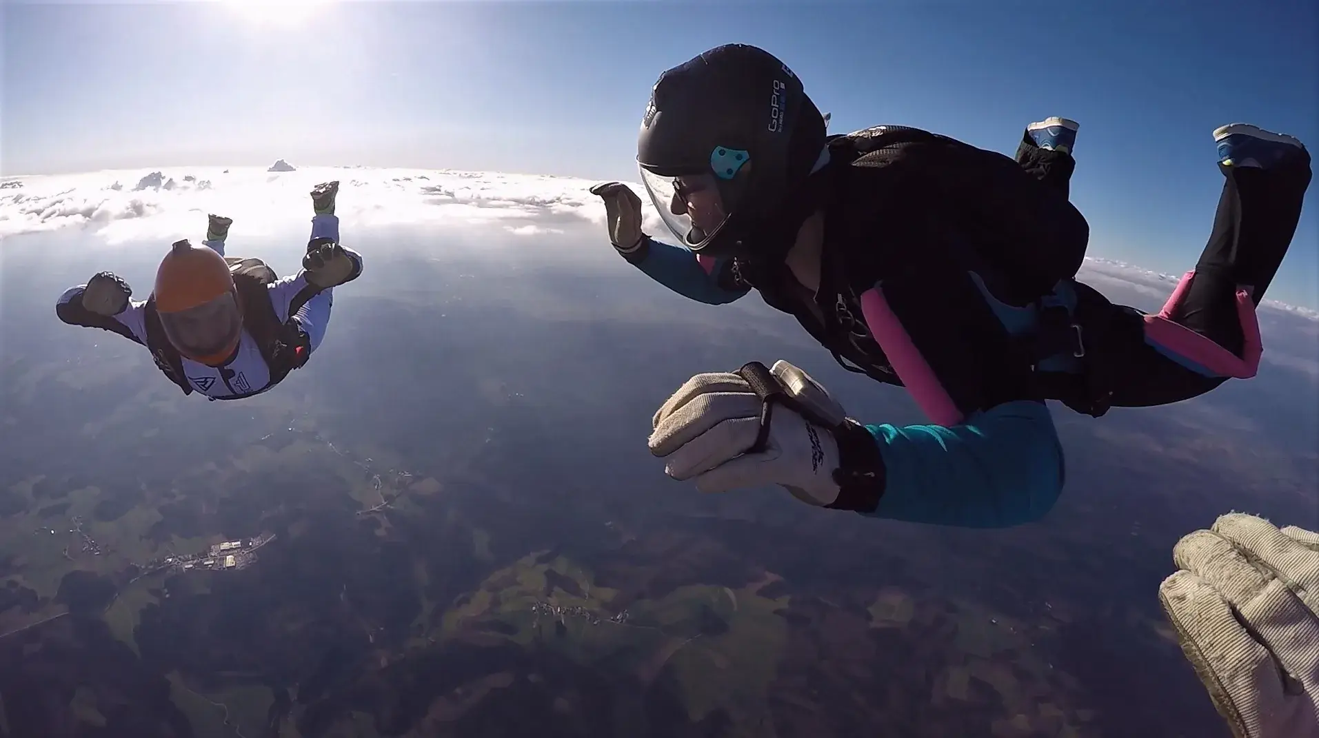 Skydiving action