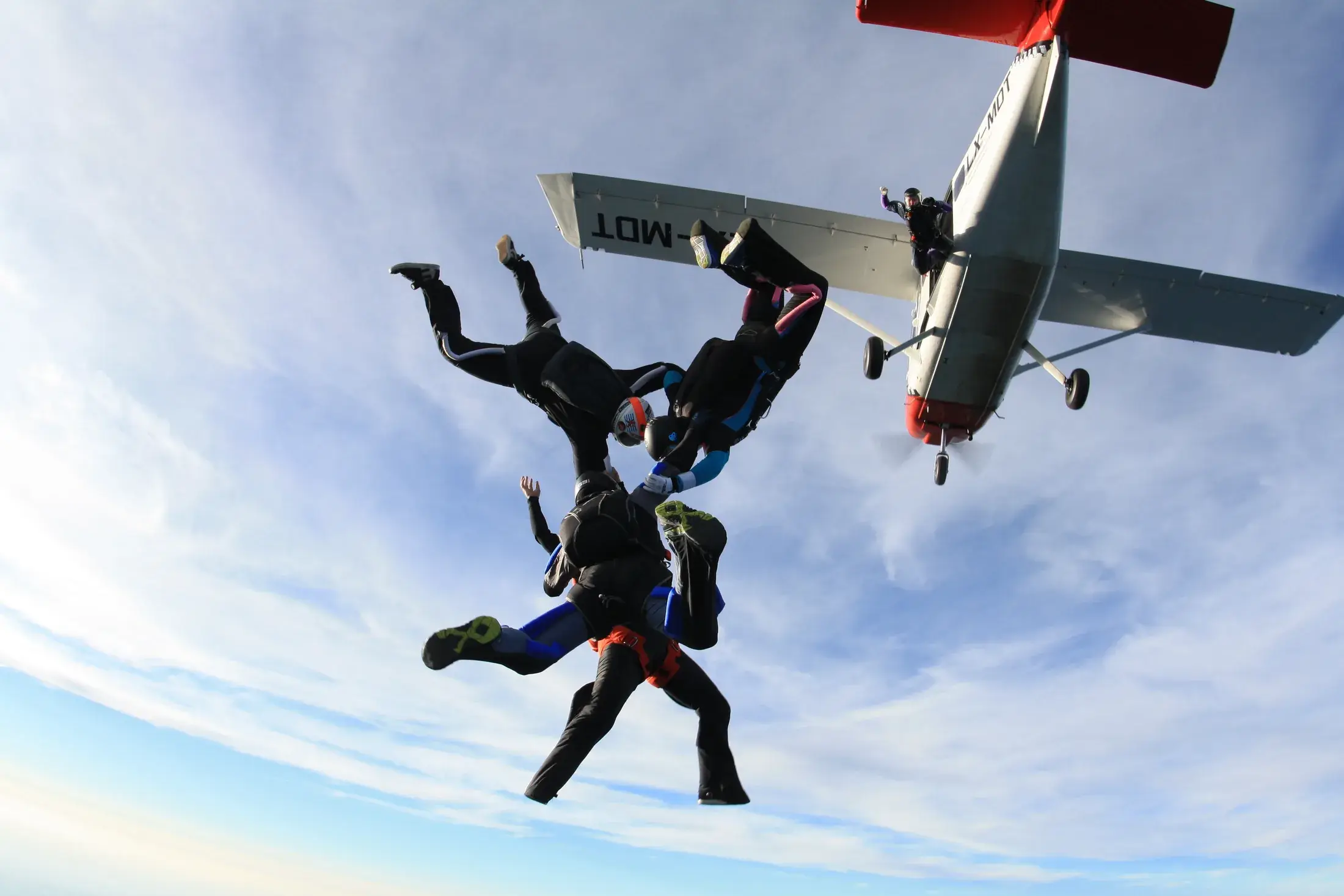 Skydiving action