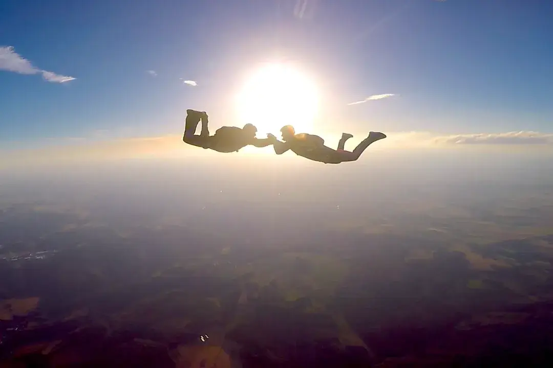 Skydiving action