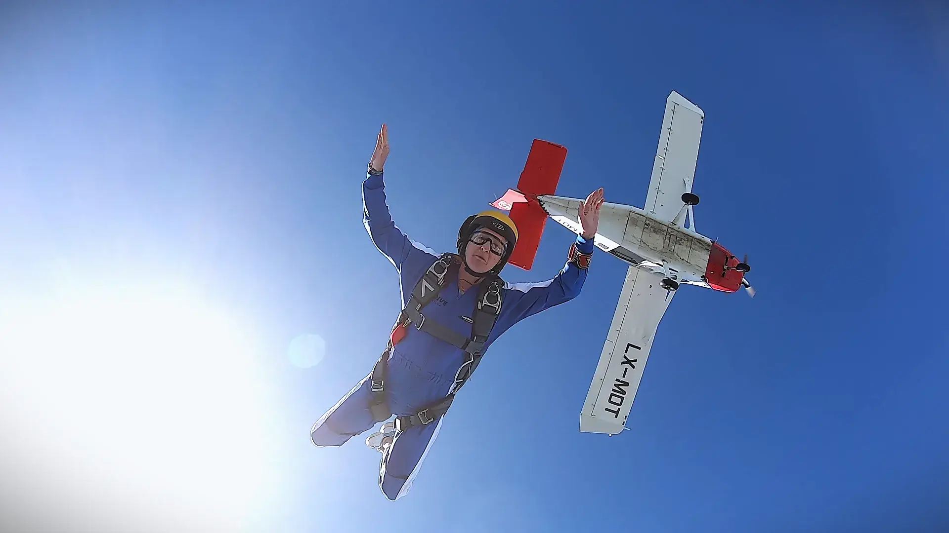 Skydiving action