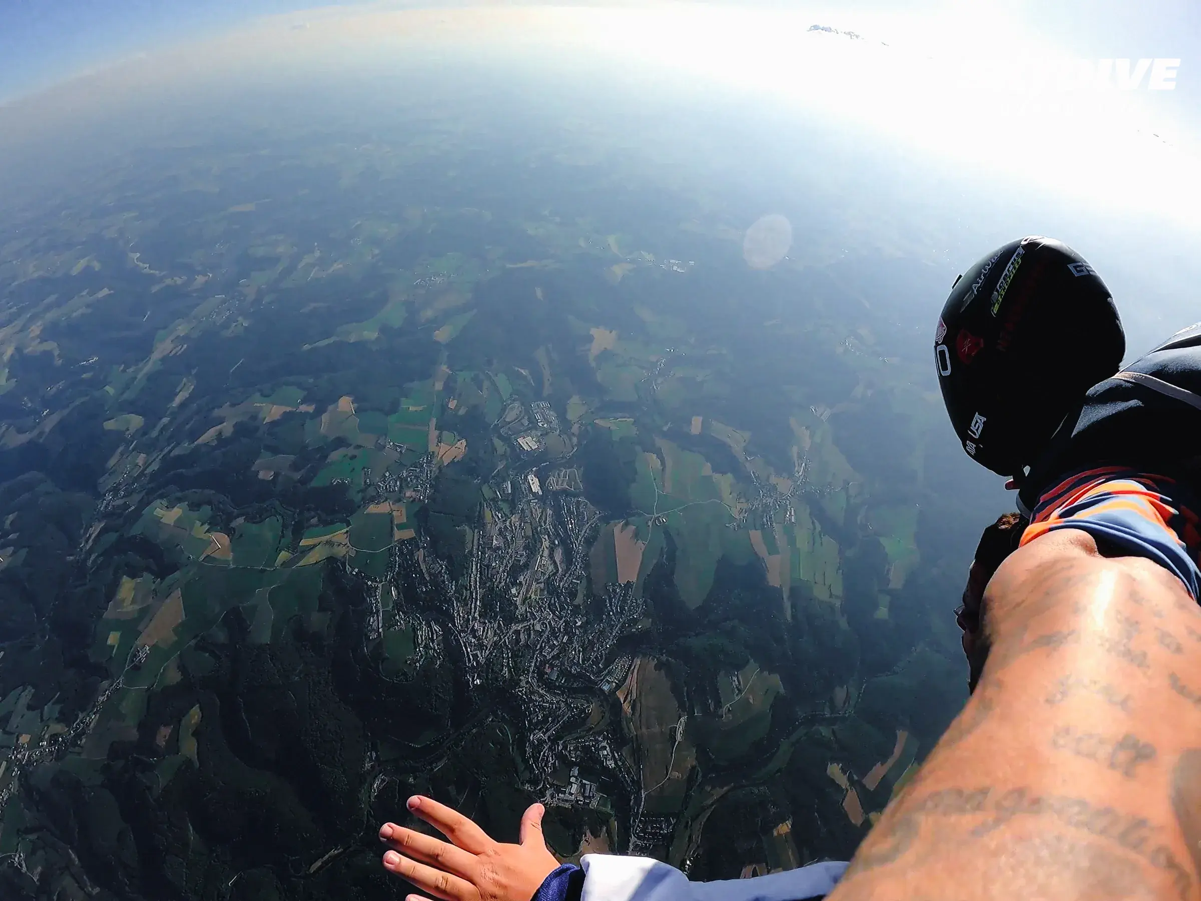 View from the aircraft on the climb